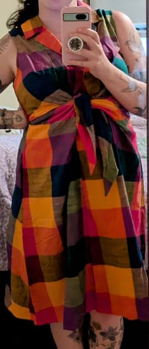 Customer photo review of WILLA DRESS | MULTI CHEX