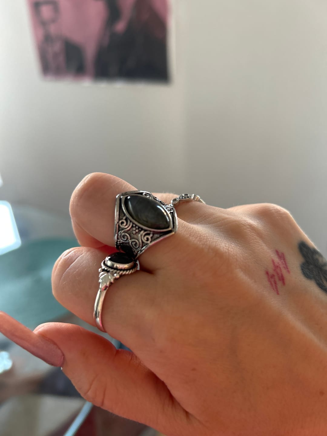 Customer photo review of Natural Moonstone 'Full Moon' Ring