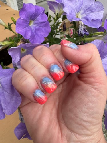 Customer photo review of D477 Flamingo Pink Flake Dip Powder