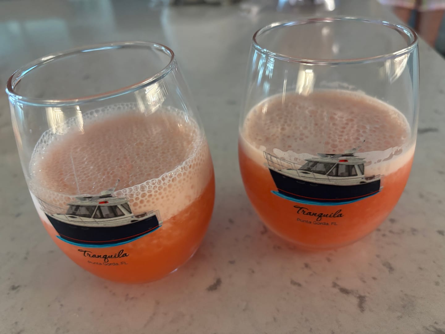 Customer photo review of Custom Stemless Wine Glass