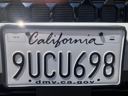 Customer photo review of 2011-2022 CALIFORNIA LICENSE PLATE DMV.CA.GOV - WHITE WITH BLACK TEXT 6"x12" (156.5mm x 305mm)