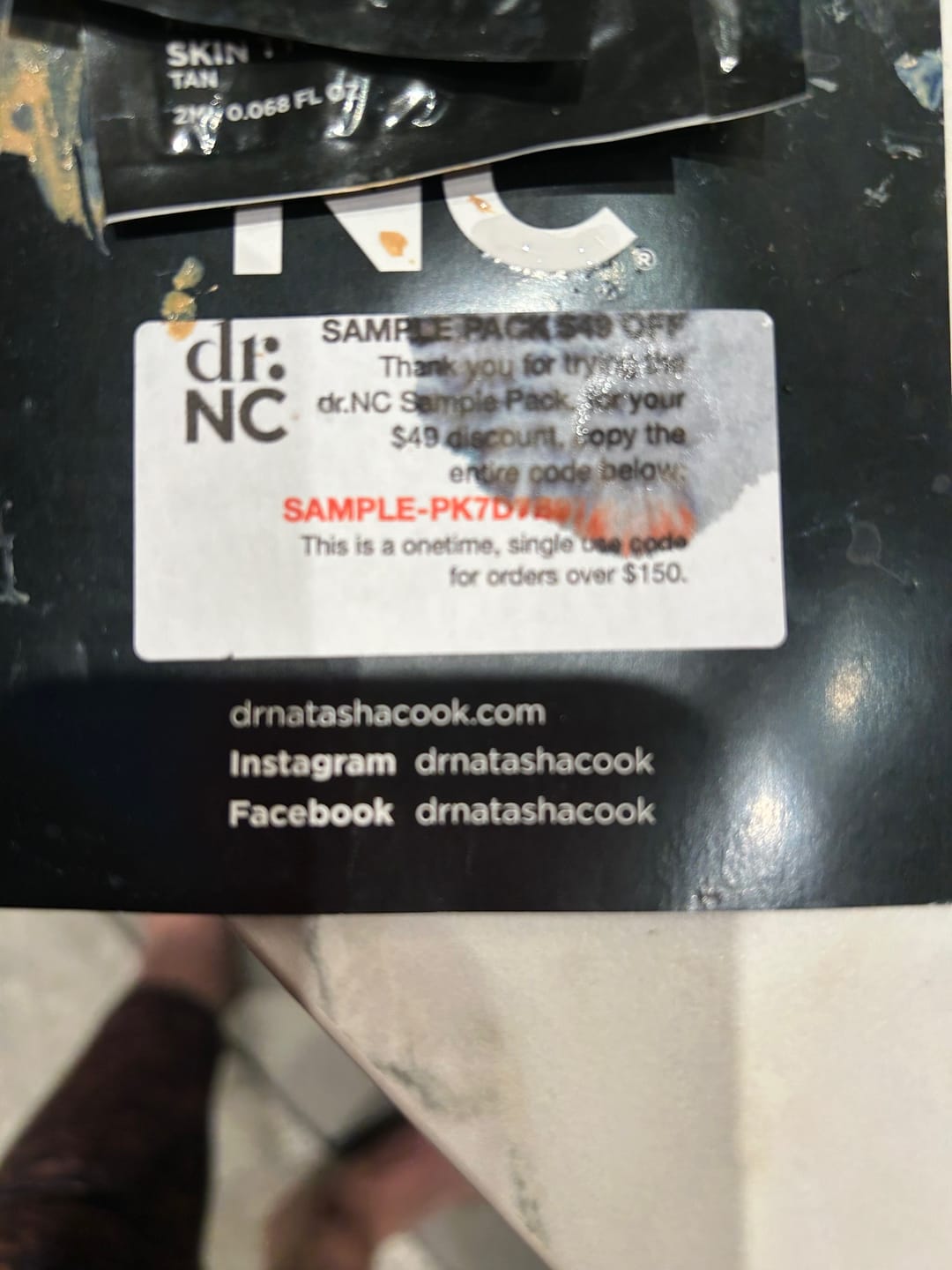 Customer photo review of dr.NC COSMECEUTICALS SAMPLE PACK