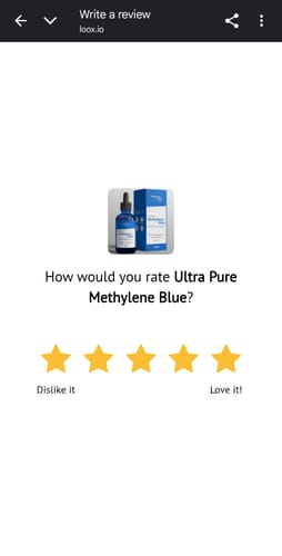 Customer photo review of Ultra Pure Methylene Blue