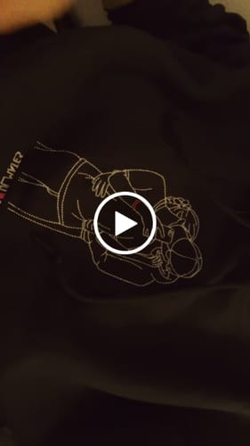 Customer video review of Soulmate Custom Embroidered Photo Hoodie
