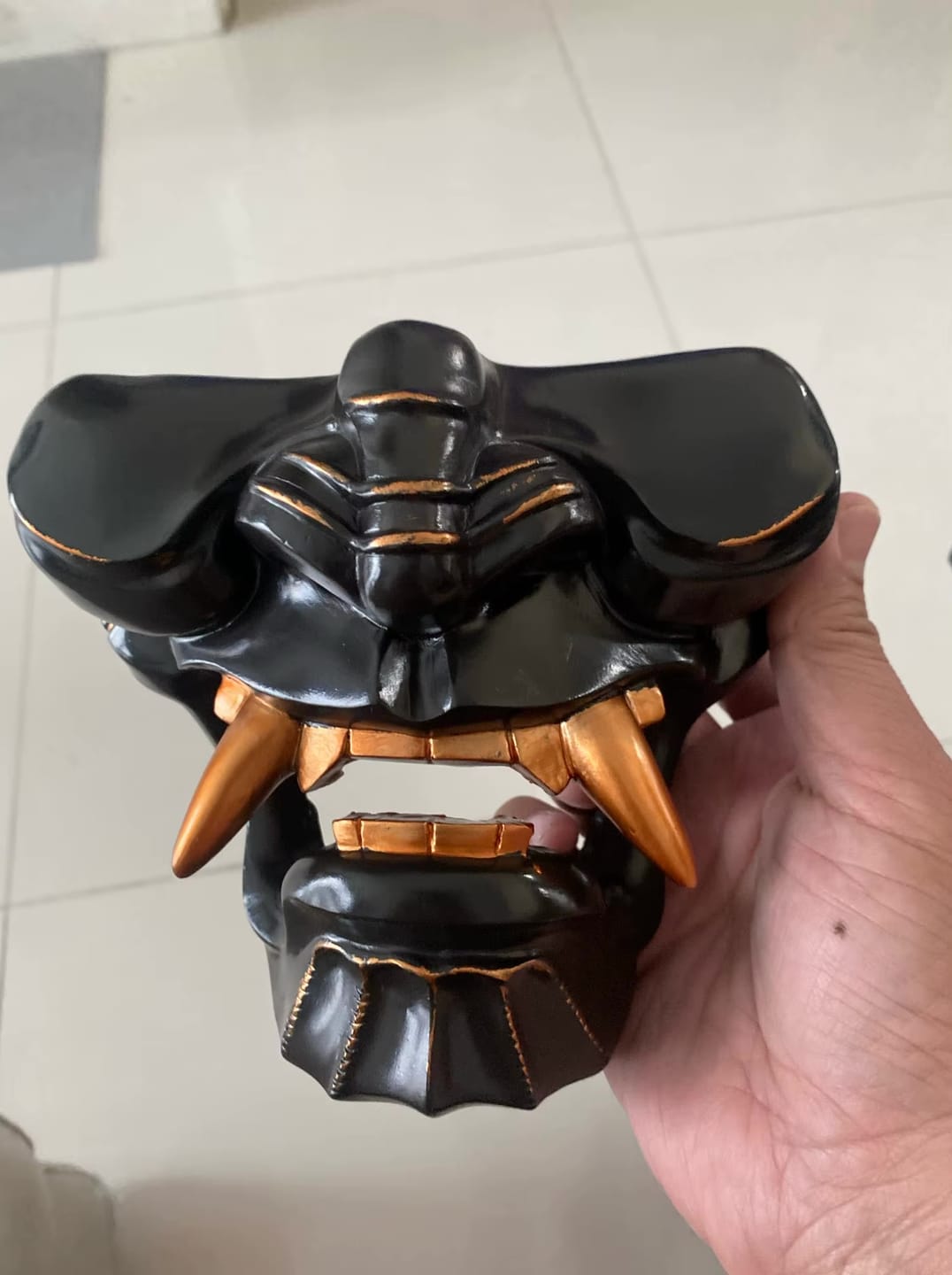 Customer photo review of Oni Mask Sword Wall Display