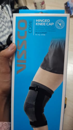 Customer photo review of Hinged Knee Cap | Supports the Knee joint with mediolateral hinges | Color - Grey (Single Piece)