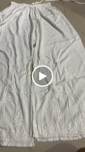 Customer video review of White Chikankari Modal Palazzo