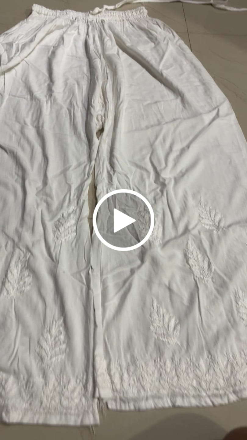 Customer video review of White Chikankari Modal Palazzo