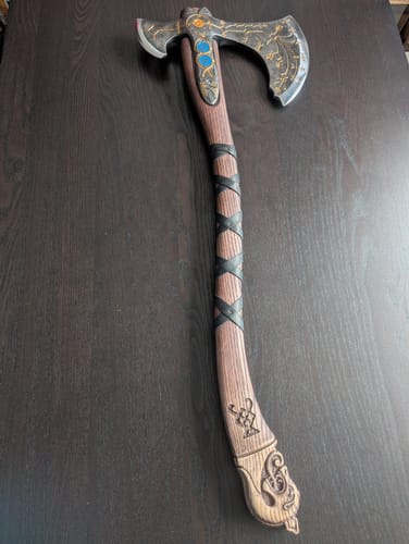 Customer photo review of Hand-forged Leviathan axe with leather wrap