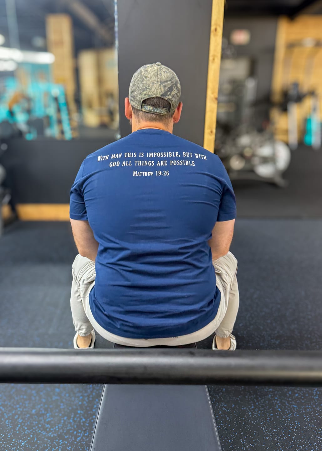 Customer photo review of Matthew 19:26 Performance Tee