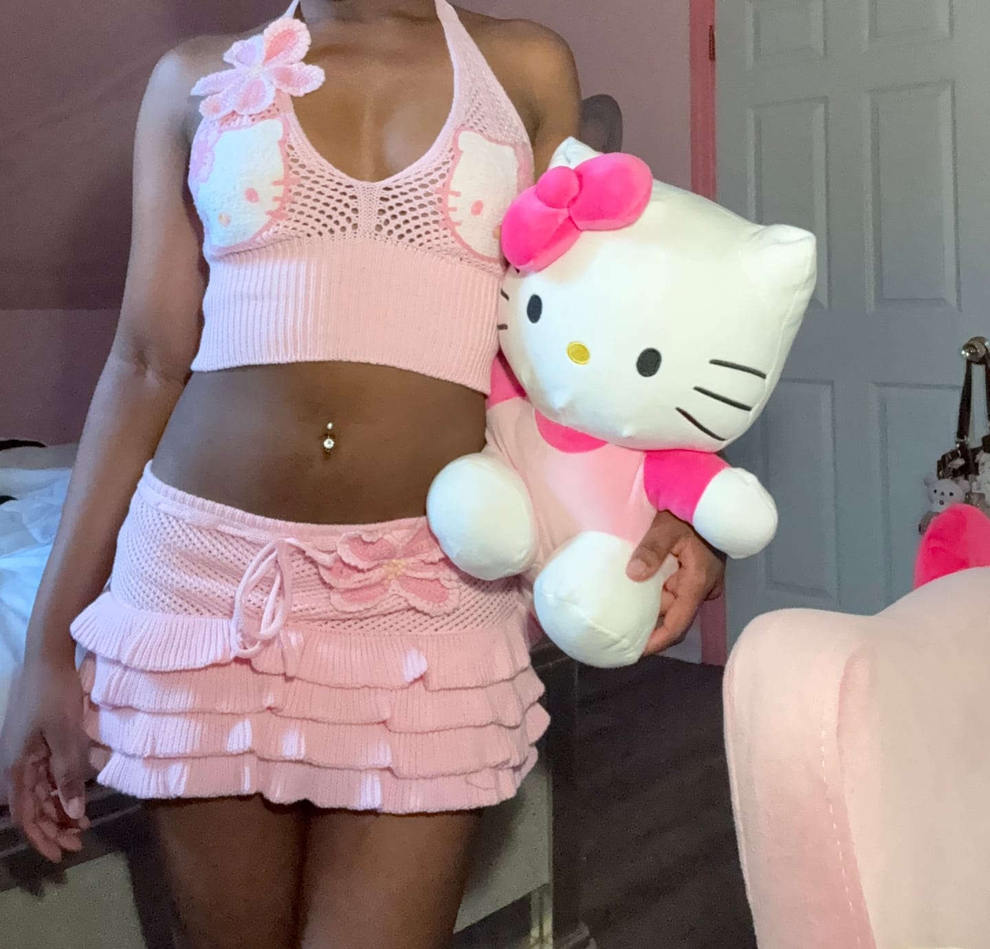 Customer photo review of Hibiscus Kitty Crochet Set (Pink)