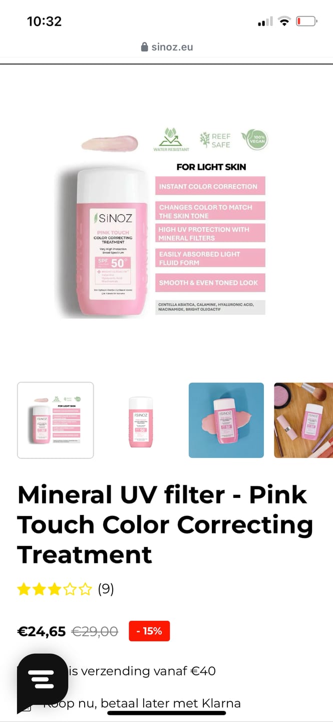 Customer photo review of Mineral UV filter - Pink Touch Color Correcting Treatment