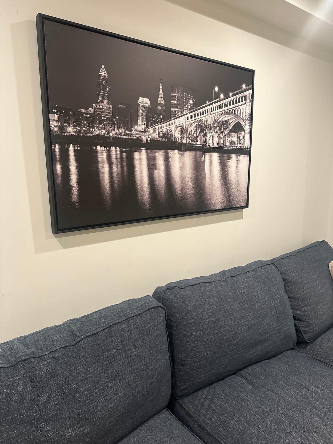 Customer photo review of Cleveland Night Skyline Wall Art City Cityscape Canvas Print