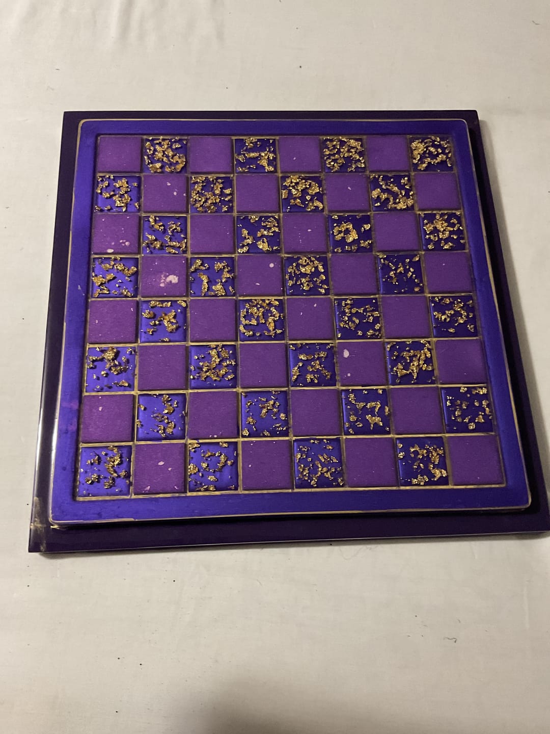 Customer photo review of 14.5x14.5x0.5" Medium Chess Board Silicone Mold With 1.5" Squares