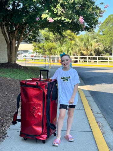 Customer photo review of Glam'r Gear® Mobile Changing Station™ Dance Duffel Bag with Built-In uHide® Rack