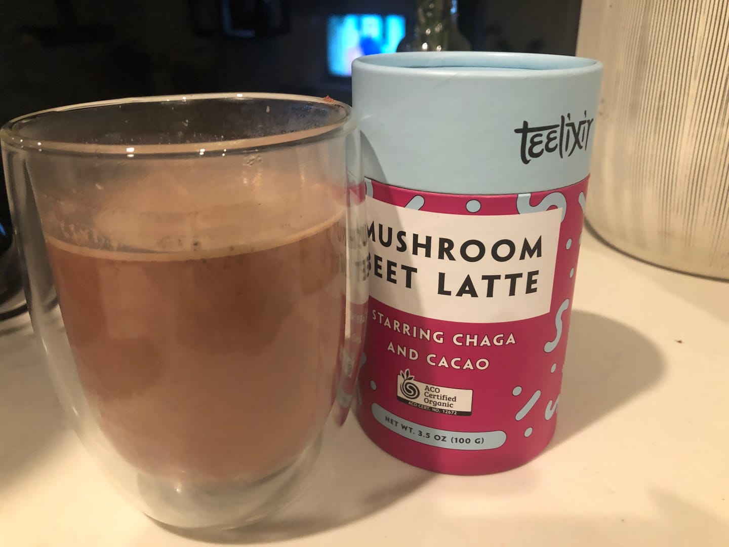 Customer photo review of Teelixir Organic Mushroom Beet Latte