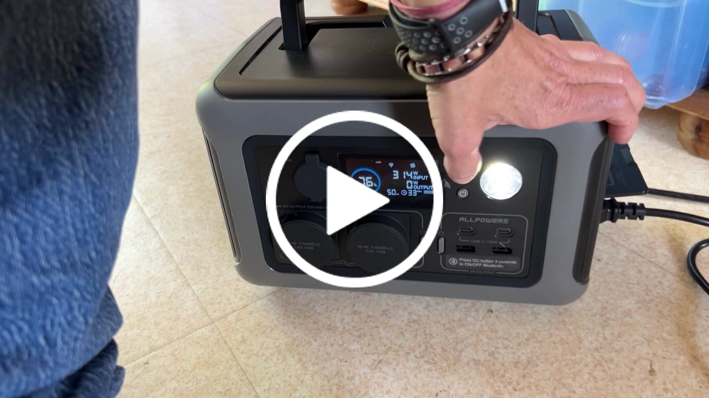 Customer video review of ALLPOWERS R600 Station électrique portable 600W 299Wh Batterie LiFeP04