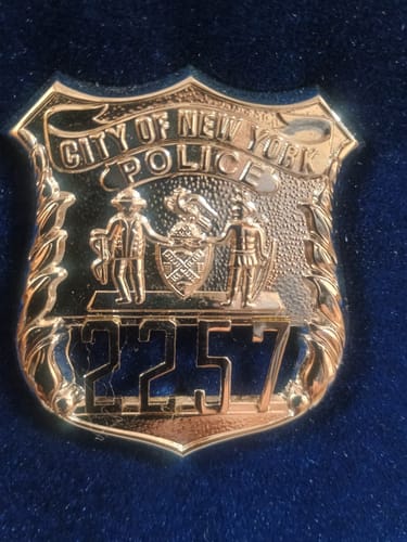 Customer photo review of NYPD New York Police Officer Badge Solid Copper Replica Movie Props With No.2257