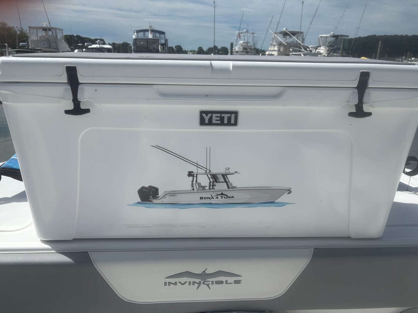 Customer photo review of Custom Kiss-Cut Boat Stickers
