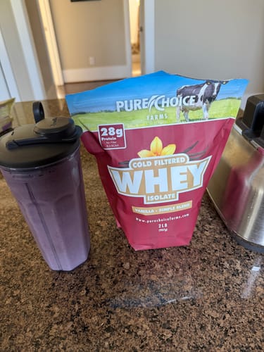 Customer photo review of Whey Protein Isolate with Organic Vanilla