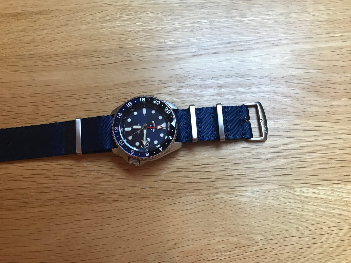 Customer photo review of Classic Military Style Strap - Deep Blue
