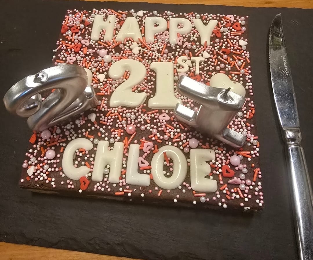 Customer photo review of Mini Custom Birthday Brownie
