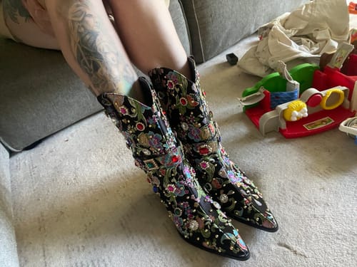 Customer photo review of DILIGENT-BLACK WESTERN BOOTIE