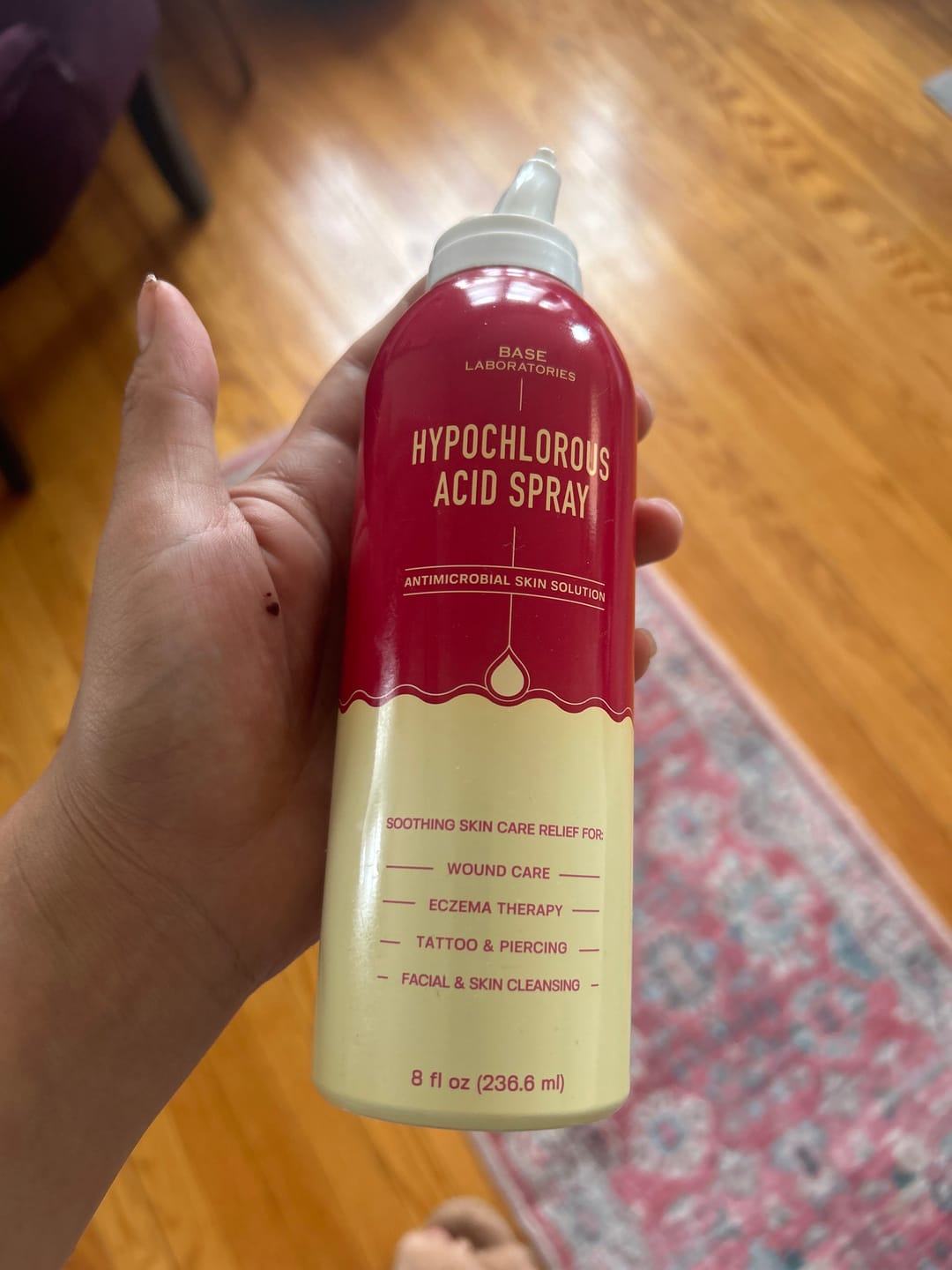 Customer photo review of Hypochlorous Acid Spray for Skin & Face | Cleansing Topical Spray