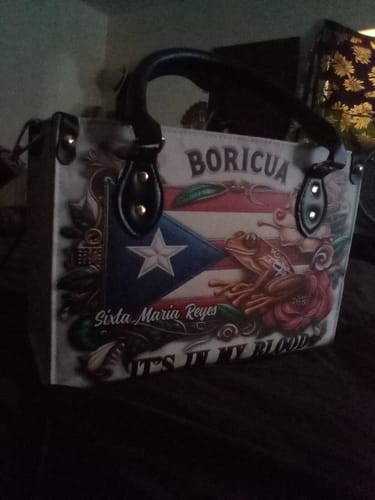 Customer photo review of Boricua It's in my blood - Personalized Leather Handbag BOR01B