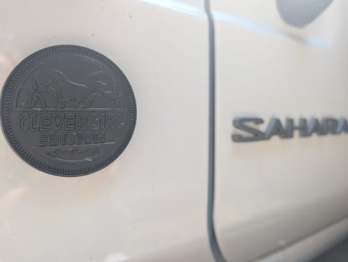 Customer photo review of Clever Girl Edition Metal Auto Emblem