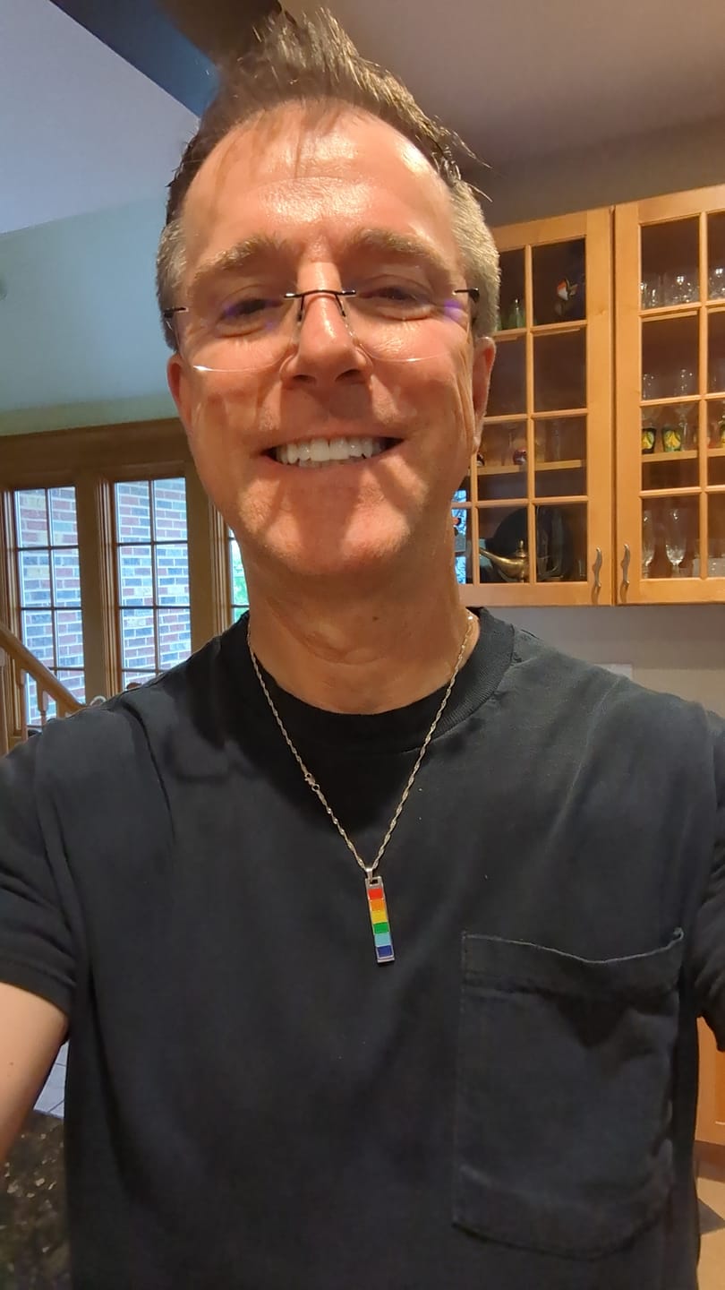 Customer photo review of Rainbow Pendant Necklace