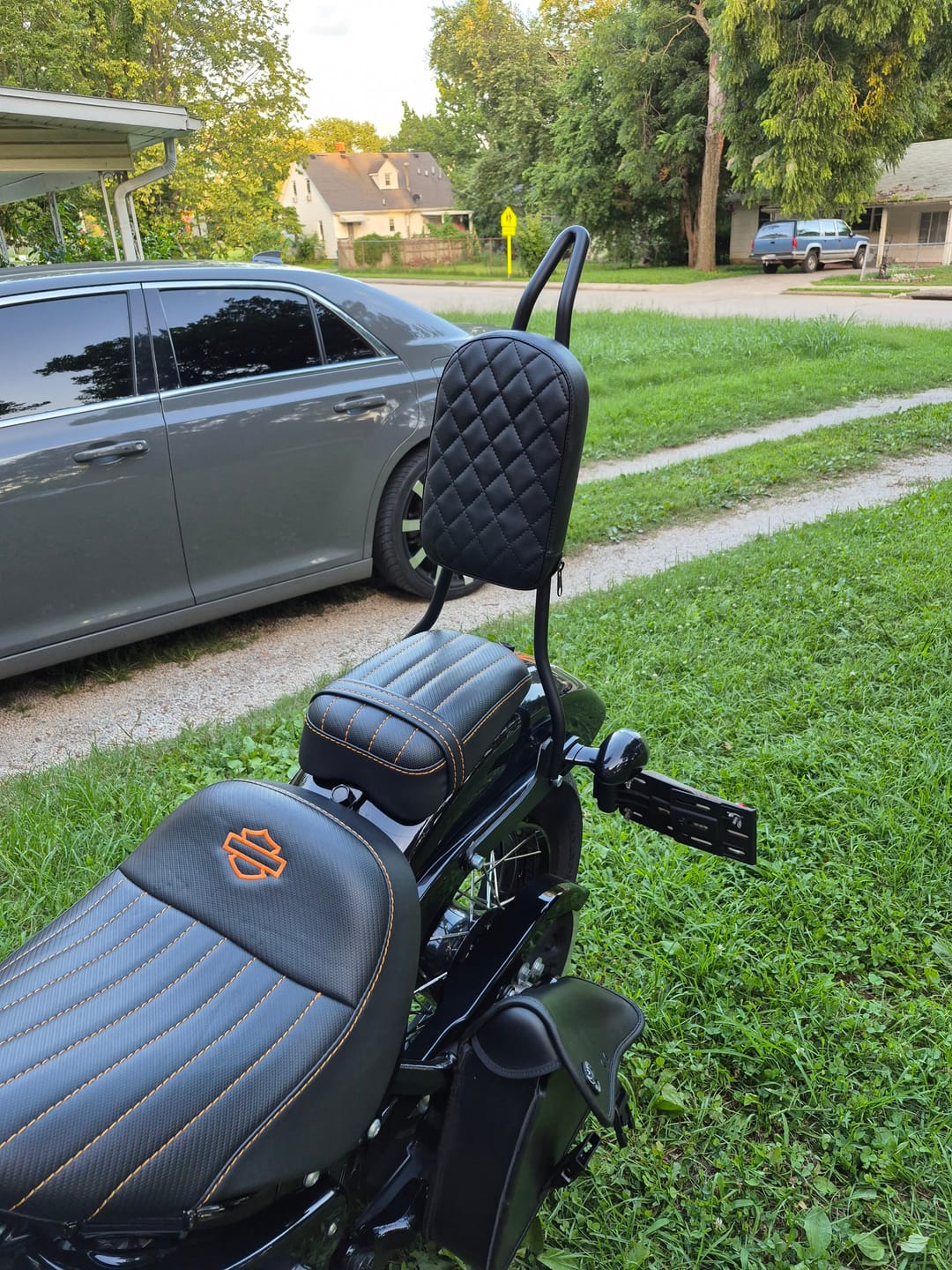Customer photo review of Iron Born Blade 25" Sissy Bar for Harley Softail Street Bob Matte Black