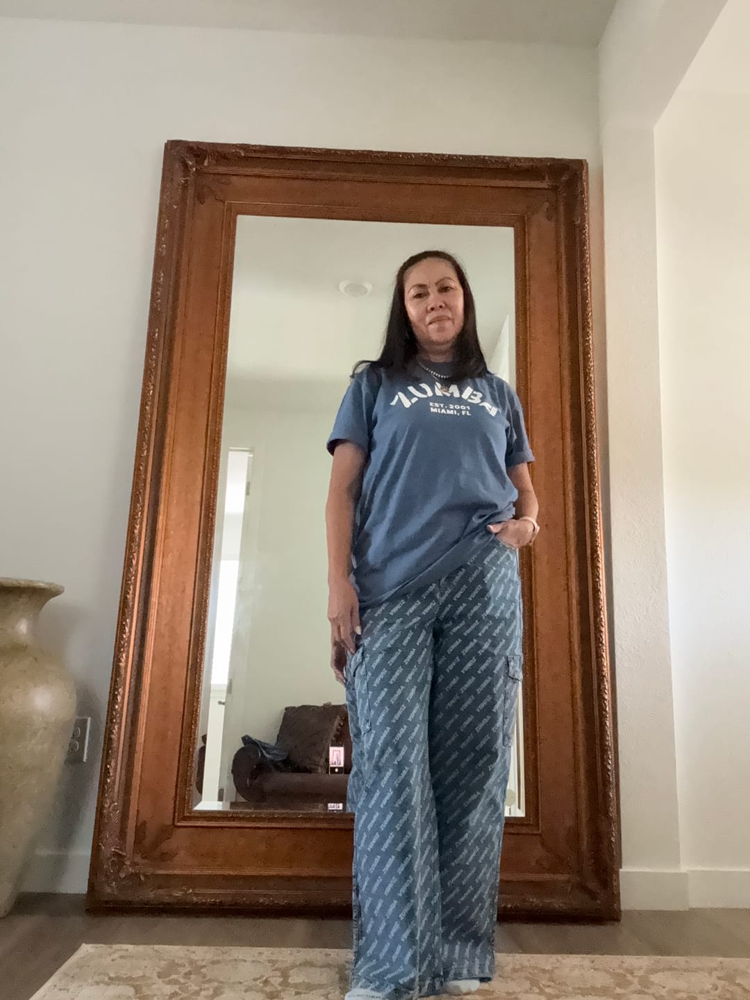 Customer photo review of Blue Jean Baggy Denim Cargo Pants