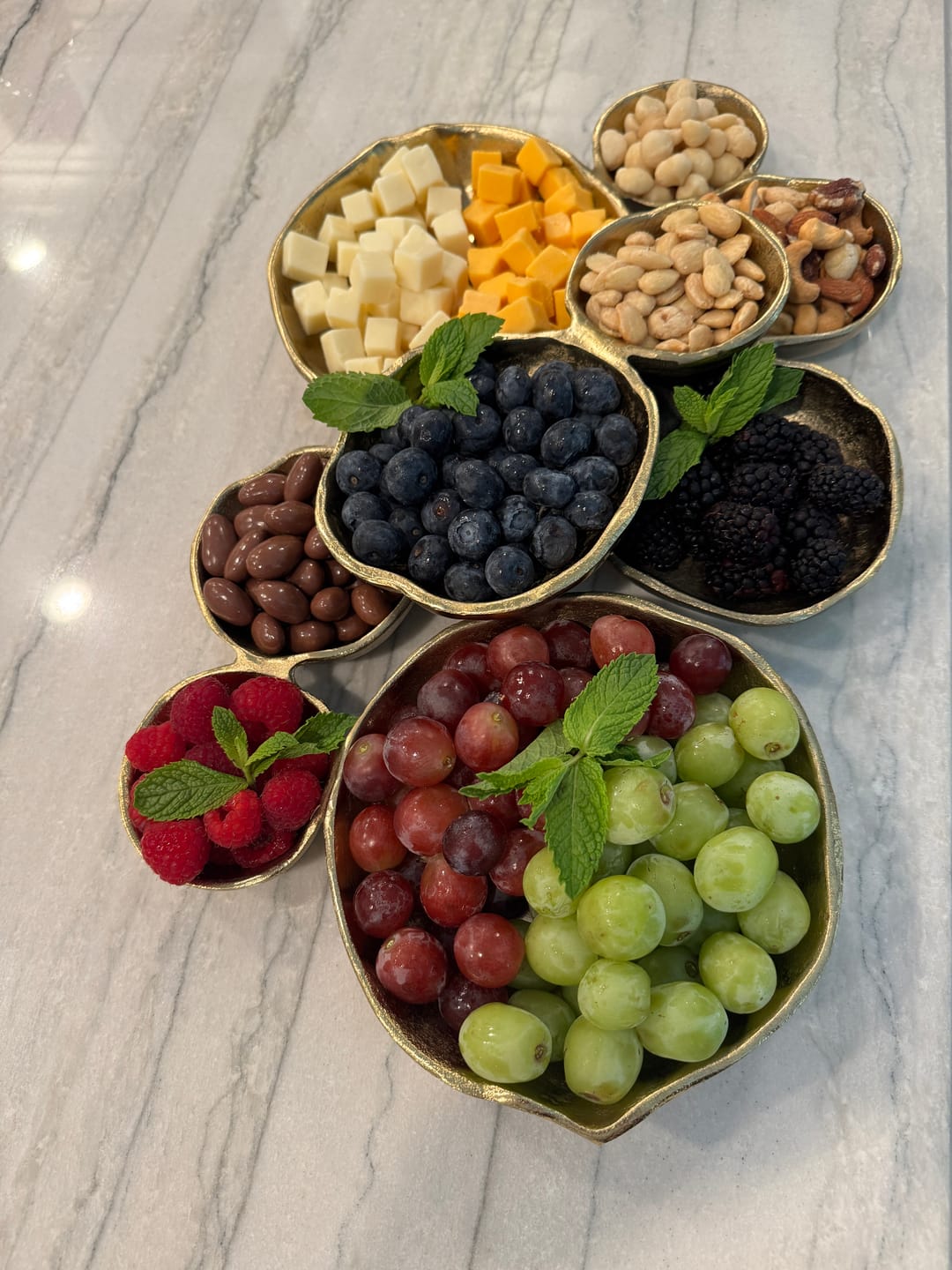Customer photo review of Cluster of Nine Round Serving Bowls - Dark Gold