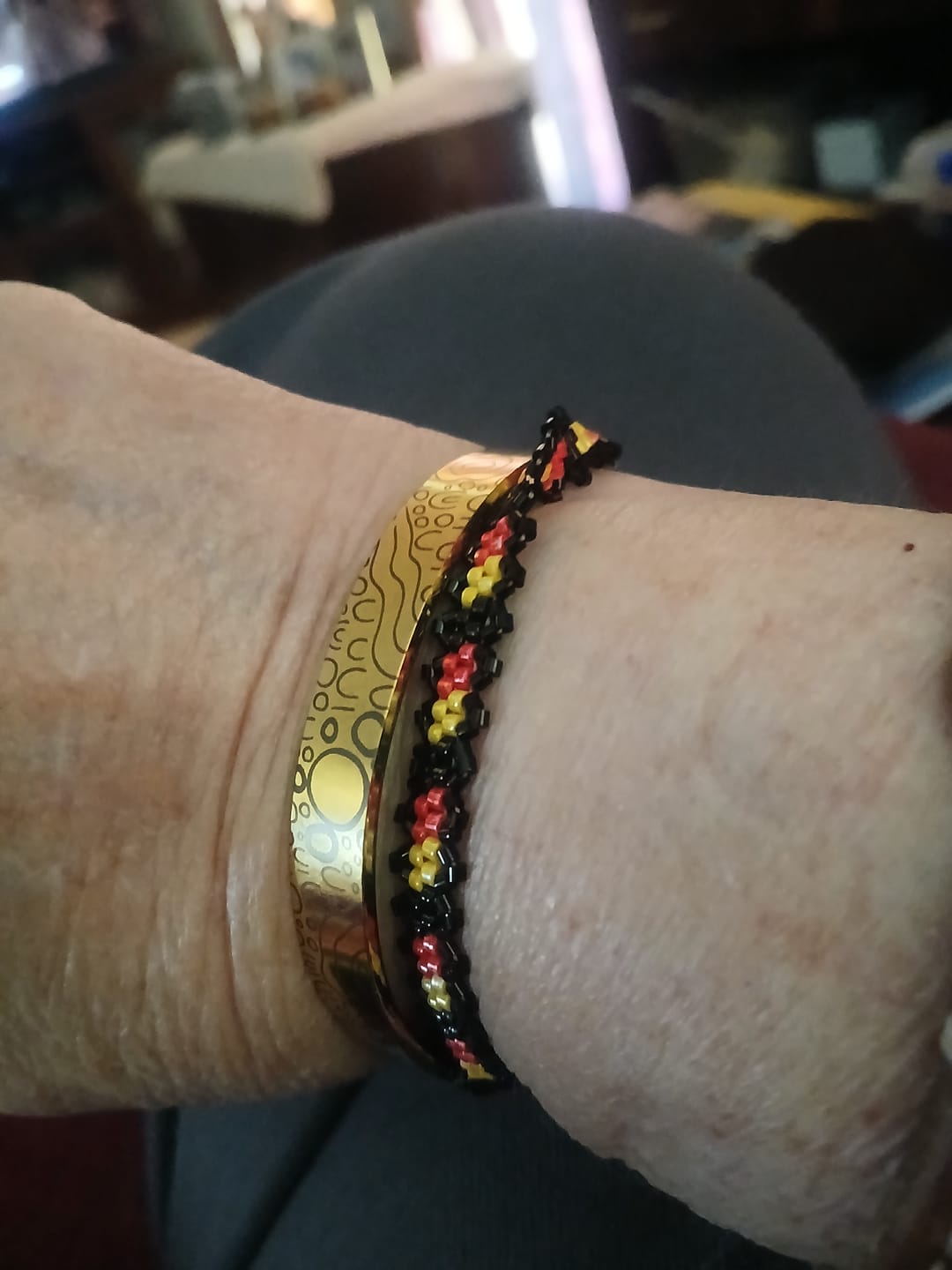 Customer photo review of Gold Walking On Country Bangle