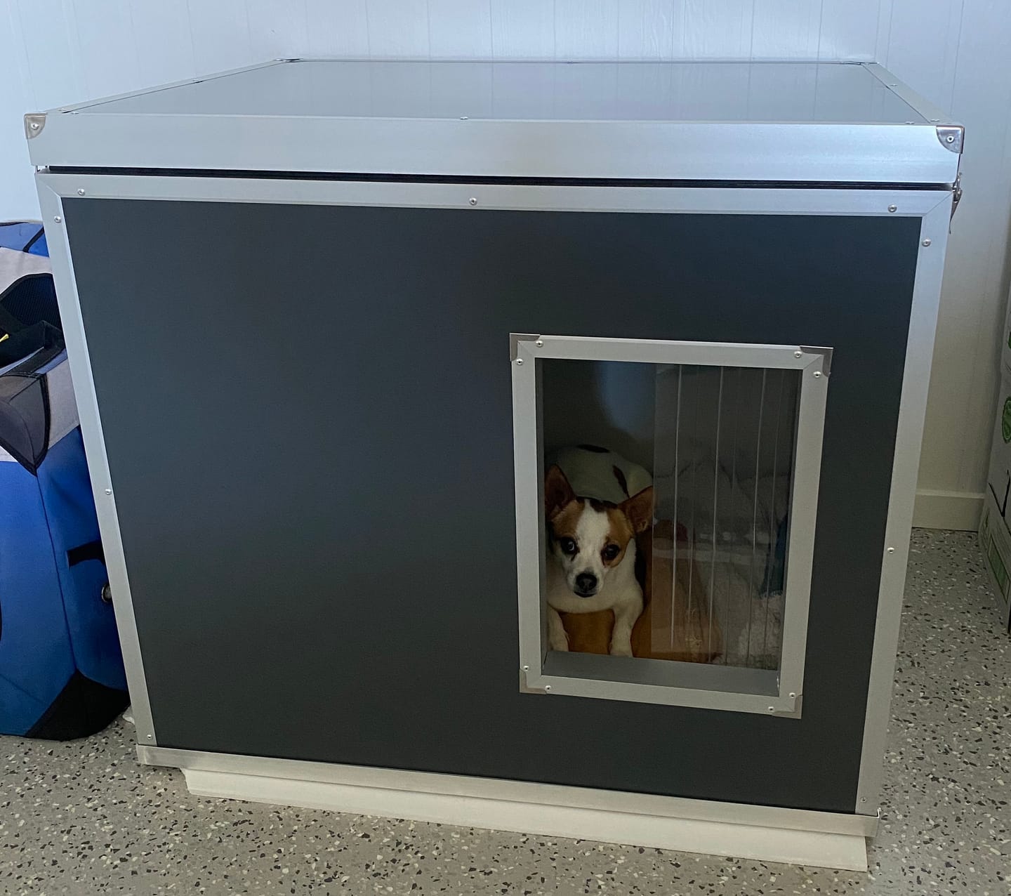 Customer photo review of CozyCube Coldroom Panel Insulated Dog House