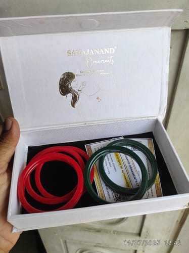 Customer photo review of “22k Hallmark Red Divya Shringar Bangle” (2 pis)