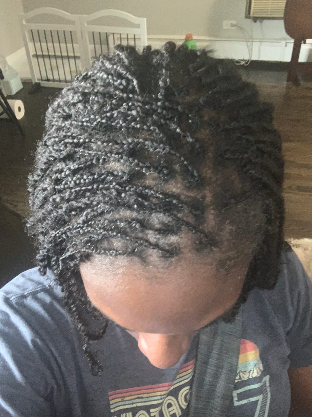 Customer photo review of Afro Kinky Curly Bulk Hair Extensions for Braiding