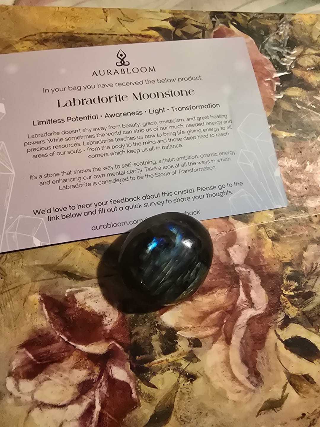 Customer photo review of Labradorite Pocket Stone