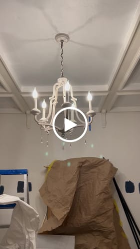 Customer video review of 5-Light Distressed White Shabby Chic Candle Style Chandelier
