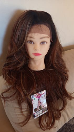 Customer photo review of Lace Front Gardenia Castanho com Luzes Ondulada - Repartição Livre 13x4