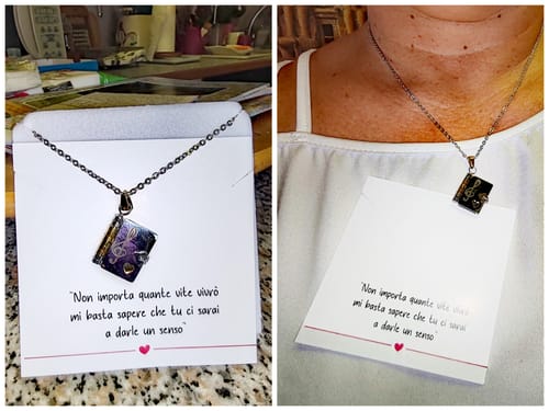 Customer photo review of Collana Libro con frase di Ultimo ✦ Sei la Cosa più bella che indosso