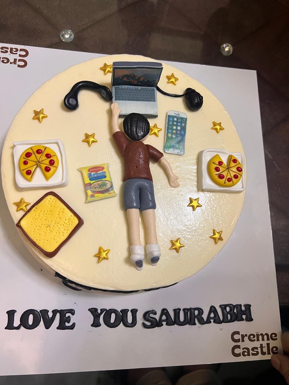 Customer photo review of Lazy Laptop Lover Custom Cake