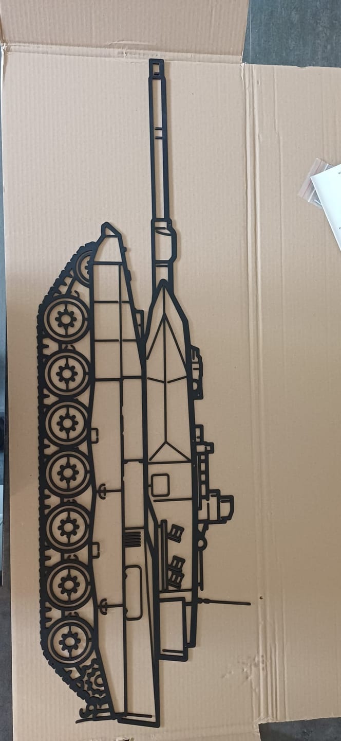 Customer photo review of Your Custom Military Equipment Silhouette Metal Wall Art
