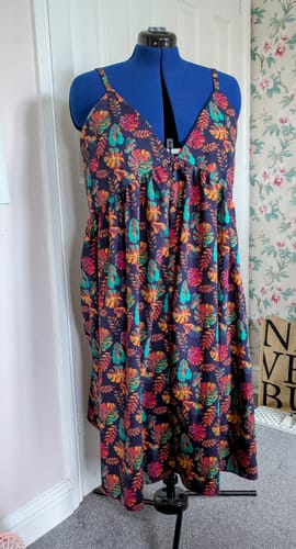 Customer photo review of Dark Tropics Rose & Hubble Cotton Poplin Fabric
