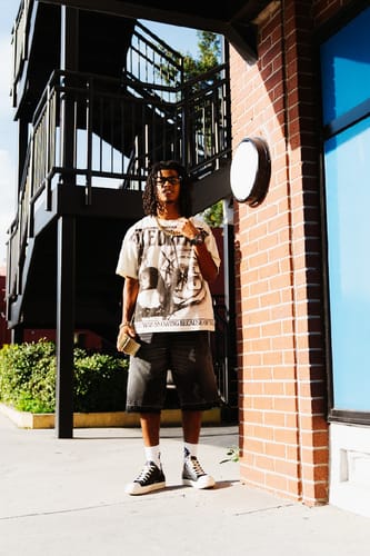 Customer photo review of Vale Forever Scissorhands Tee Cream