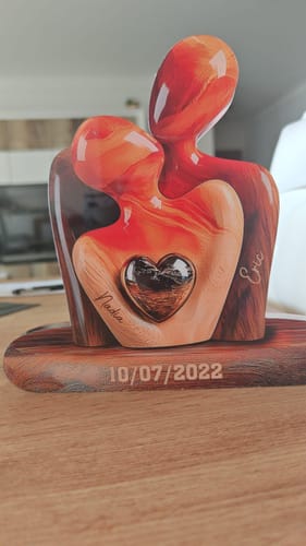 Customer photo review of Plaque Acrylique Couple Personnalisée avec Prénoms et Date – Cadeau d’Amour Inoubliable