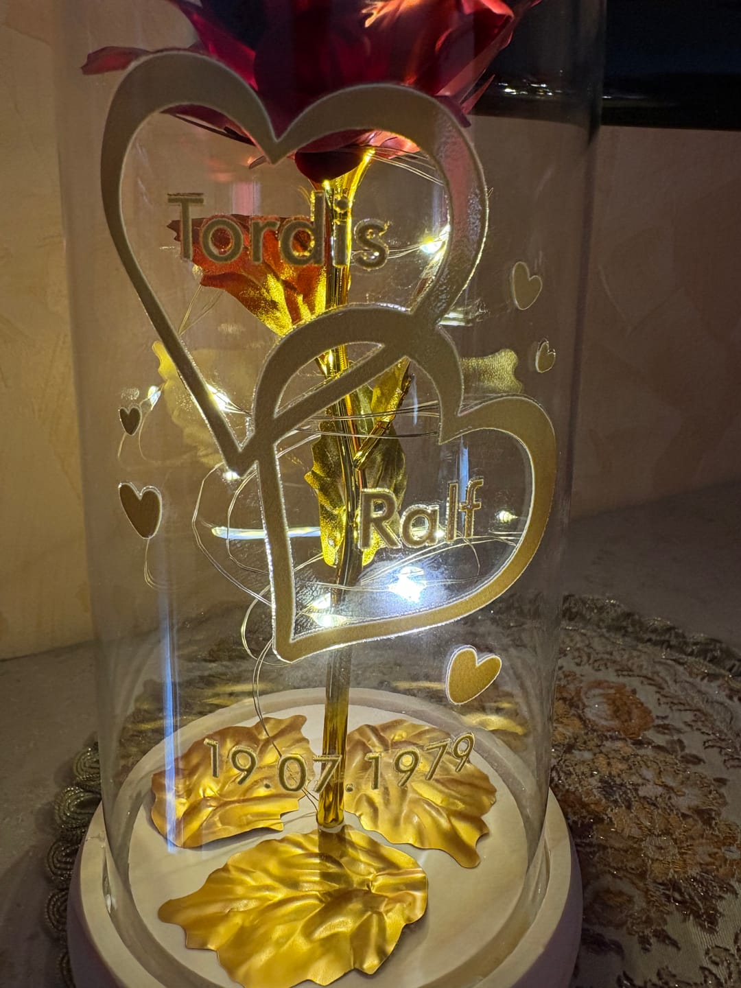 Customer photo review of Ich liebe dich - Paar-Goldene Rose