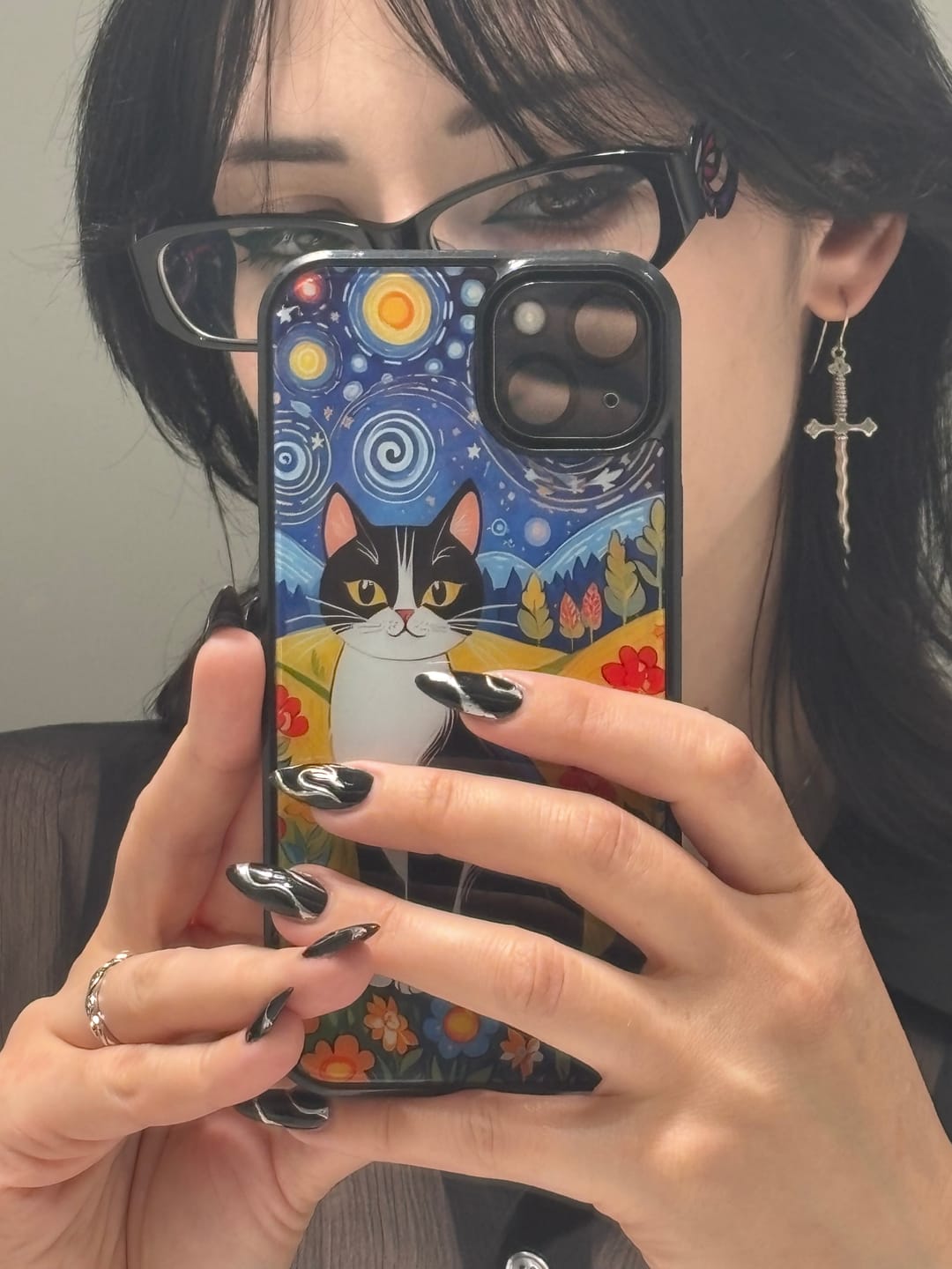 Customer photo review of Wavy Sword Earrings