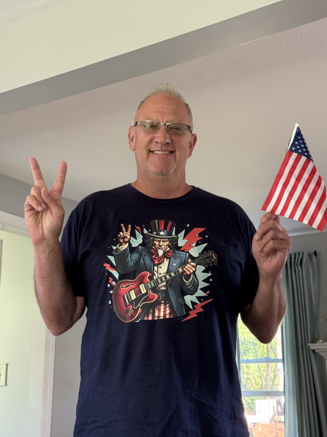 Customer photo review of Uncle Sam Rock Star T-Shirt